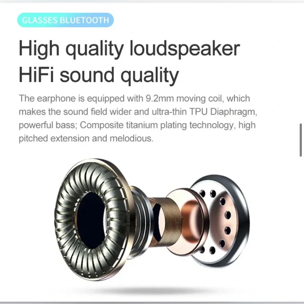 Smart Music Sunglasses & Earphones BLUETOOTH-5.0 HIFI Sound Quality/Hands-Free
